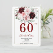 60歳の誕生日 女性 大人のお祝い 招待状 (スタンド正面)