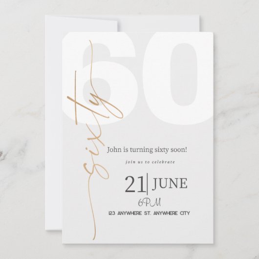 60歳の誕生日 招待状 (正面)