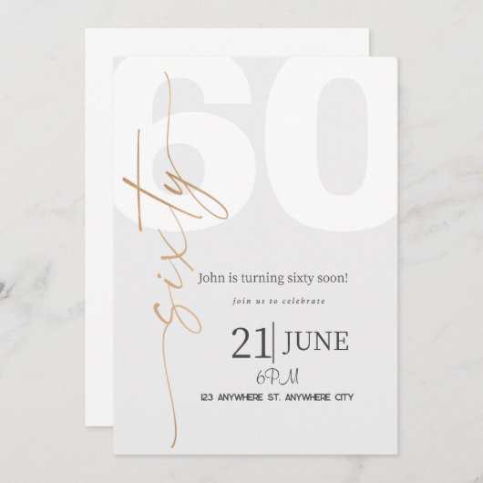 60歳の誕生日 招待状 (正面/裏面)