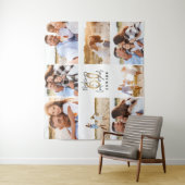 60歳の誕生日 現代的な黒と金のフォトコラージュ タペストリー (インサイチュ)