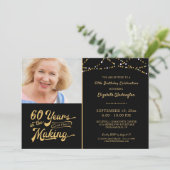 60歳の誕生日 積み重ねてきた60年 ストリングライト 招待状 (スタンド正面)