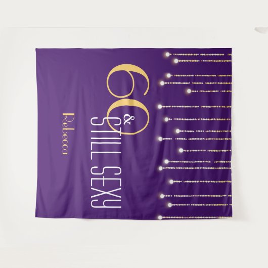 60歳の誕生日 紫金 フォトブース 背景 タペストリー (正面(横))