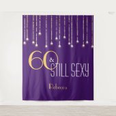 60歳の誕生日 紫金 フォトブース 背景 タペストリー (正面)