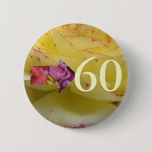 60歳の誕生日 缶バッジ (正面)