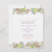 60歳の誕生日 自然の花をあしらった女性向け写真招待状 招待状 (裏面)