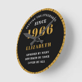 60歳の誕生日 1963年生まれ ブラックゴールド ラウンド壁時計 (傾斜)