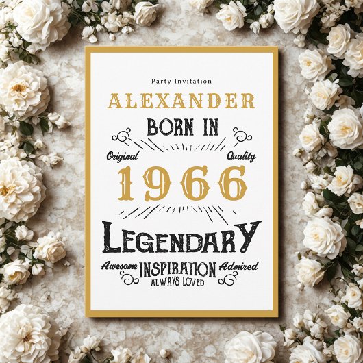 60歳の誕生日 1966年生まれ ホワイトゴールド伝説 招待状