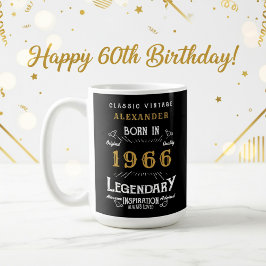 60歳の誕生日 1966年 レジェンダリーリトロ コーヒーマグカップ