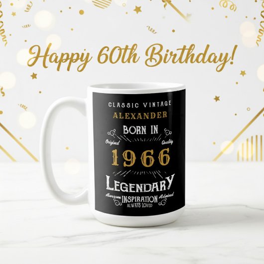 60歳の誕生日 1966年 レジェンダリーリトロ コーヒーマグカップ