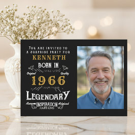 60歳の誕生日 1966年 ヴィンテージ ブラックゴールド 名入れ 招待状