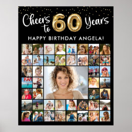 60歳の誕生日 45枚のフォトコラージュ 歳月の喜びを讃えて ポスター