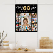 60歳の誕生日 45枚のフォトコラージュ 歳月の喜びを讃えて ポスター (キッチン)