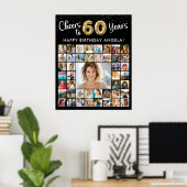 60歳の誕生日 45枚のフォトコラージュ 歳月の喜びを讃えて ポスター (ホームオフィス)