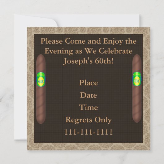 60歳の誕生日 cigar 招待状 (裏面)