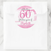 60歳の誕生日PINK祝の60素晴らしい年 ラウンドシール (バッグ)