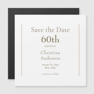 60歳の誕生日Save the Date マグネット招待状
