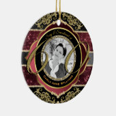 60歳の60歳の金ゴールドルビーダイヤモンド写真フレーム セラミックオーナメント (右)