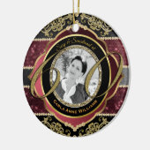 60歳の60歳の金ゴールドルビーダイヤモンド写真フレーム セラミックオーナメント (左)