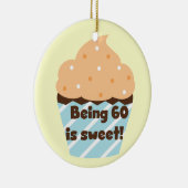 60歳はTシャツとギフトが大好き セラミックオーナメント (右)
