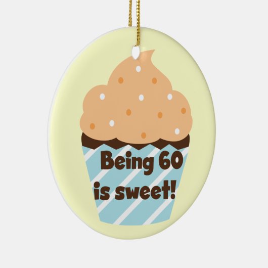 60歳はTシャツとギフトが大好き セラミックオーナメント (右)