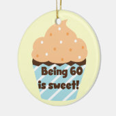 60歳はTシャツとギフトが大好き セラミックオーナメント (左)