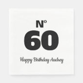 60歳または年齢のパーソナライズされた誕生日 スタンダードランチョンナプキン (正面)
