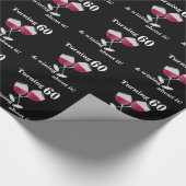 60歳を変えて赤ワインのグラスでワインを楽しむ ラッピングペーパー (角)