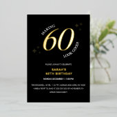 60歳を素敵に演出する 60歳誕生日 金 箔招待状 (立ち正面)