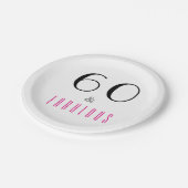 60歳エレガントと60歳の誕生日パーティー ペーパープレート (アングル)