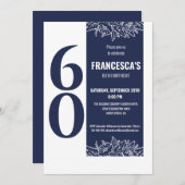 60歳エレガントフローラパーティー 招待状 (正面/裏面)