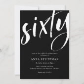 60歳エレガントモダン誕生日パーティーの招待状 招待状 (正面)