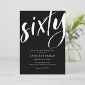 60歳エレガントモダン誕生日パーティーの招待状 招待状 (スタンド正面)