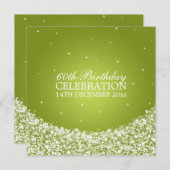 60歳エレガント誕生パーティースタースパークルライム 招待状 (正面/裏面)