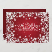 60歳エレガント誕生パーティー冬の紅 招待状 (正面/裏面)