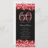 60歳エレガント誕生日パーティプログラムレッド 招待状 (正面)