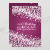 60歳エレガント誕生日パーティーきらめくWave Berry 招待状 (正面/裏面)