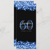 60歳エレガント誕生日パーティーメニュー海軍 招待状 (正面/裏面)