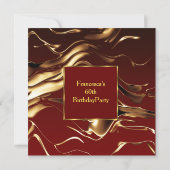 60歳エレガント誕生日パーティー金ゴールドブルゴーニュ 招待状 (裏面)