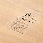 60歳エレガント誕生日パーティー アクリル招待状 (レイダウン)