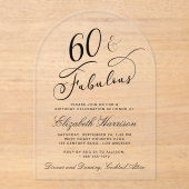 60歳エレガント誕生日パーティー アクリル招待状 (正面)