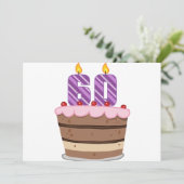 60歳オンお誕生日ケーキ カード (スタンド正面)