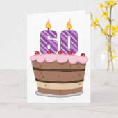 60歳オンお誕生日ケーキ カード (黄色い花)