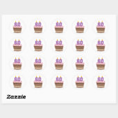 60歳オンお誕生日ケーキ ラウンドシール (シート)