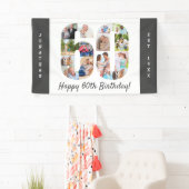 60歳カスタム誕生日パーティー写真コラージュ 横断幕 (インサイチュ)