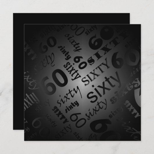 60歳カッコいいの誕生日パーティーへの招待 招待状 (正面/裏面)