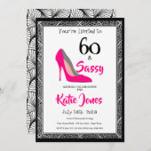 60歳サシ 60歳誕生日パーティー 招待状 (正面/裏面)