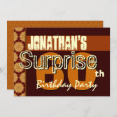 60歳サプライズ誕生日お楽しみに ゴールド 招待状 (正面/裏面)