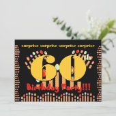 60歳サプライズ誕生日パーティー招待状テンプレート 招待状 (スタンド正面)