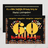 60歳サプライズ誕生日パーティー招待状テンプレート 招待状 (正面/裏面)