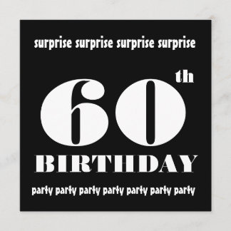 60歳サプライズ誕生日パーティー ブラック＆ホワイト テンプレート